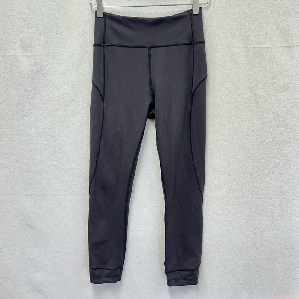Lululemon In Movement 7/8 Tight‎ *Everlux 25" in Solid Black size 6